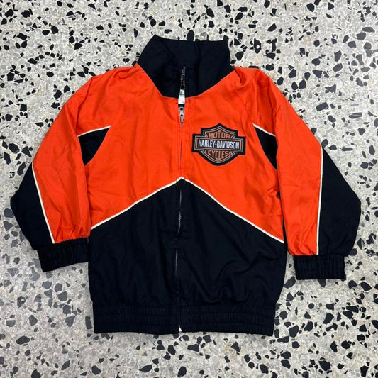 VINTAGE Y2K 2006 HARLEY DAVIDSON MOTORCYCLES KIDS SIZE 5 WINDBREAKER JACKET: