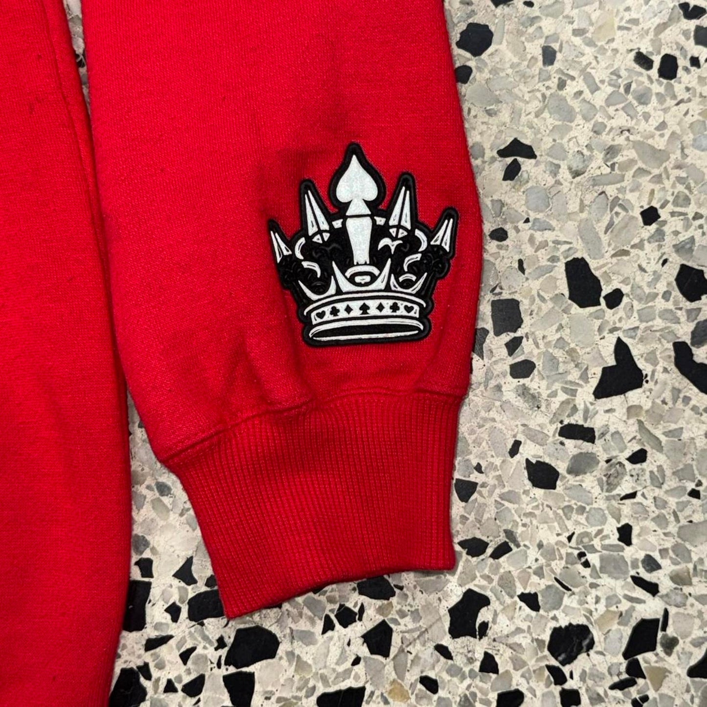 VINTAGE 90S Y2K JNCO JEANS CROWN REFLECTIVE RED HOODIE:
