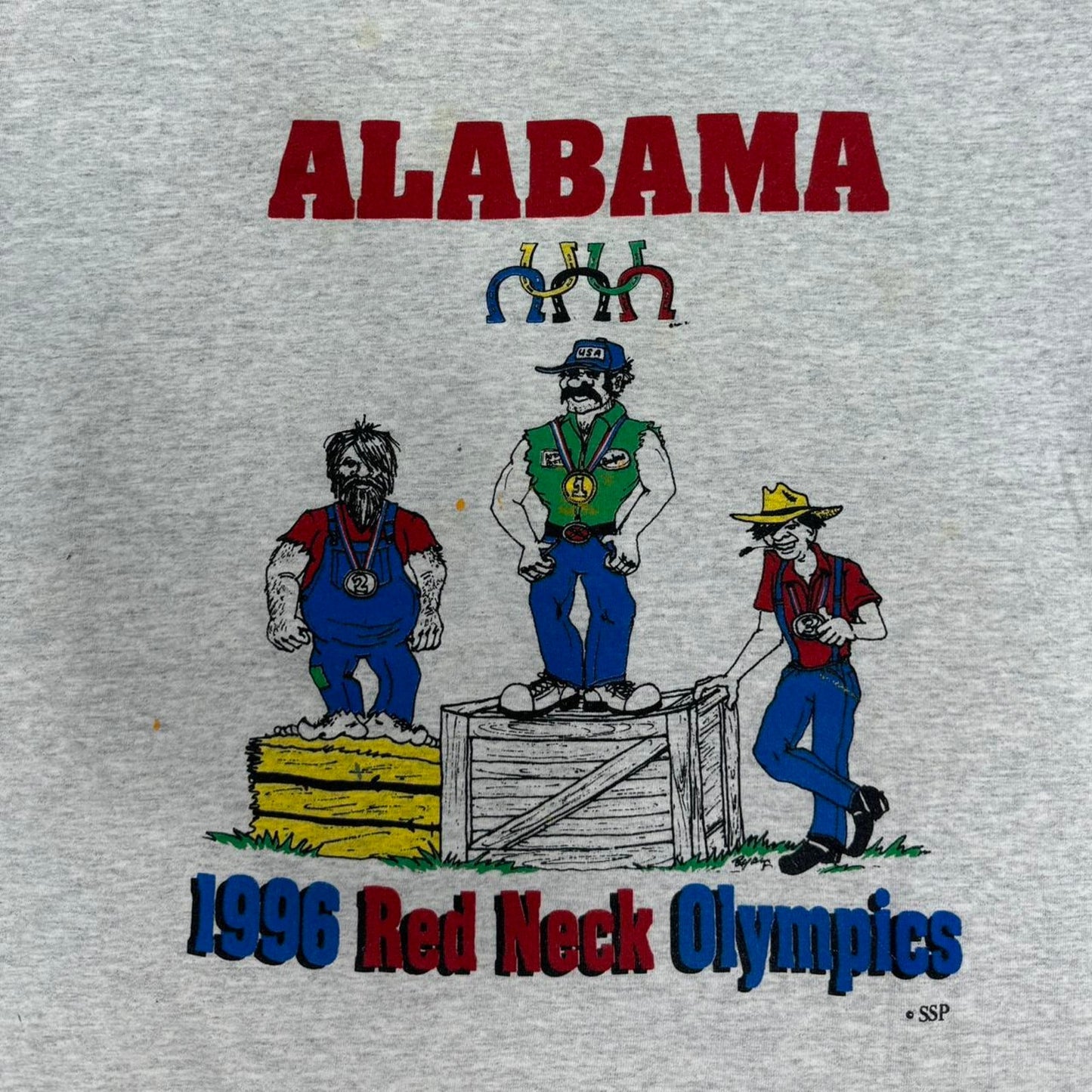 VINTAGE 90S SINGLE STITCH 1996 ALABAMA REDNECK OLYMPICS TEE: