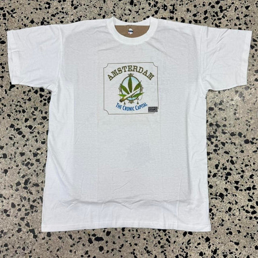 VINTAGE Y2K NOS BNWOT AMSTERDAM THE CHRONIC CAPITAL TOURIST TEE: