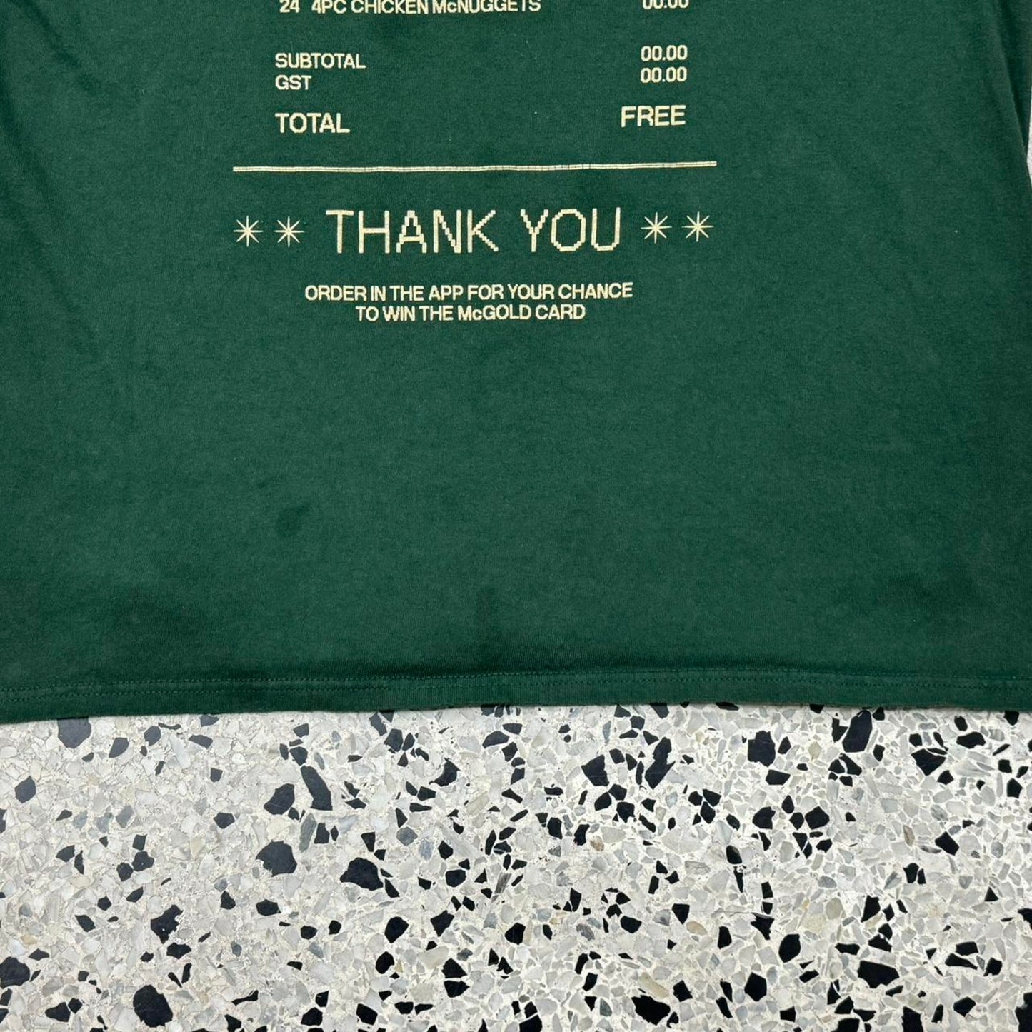 VINTAGE Y2K MCDONALDS FREE PROMO RECEIPT TEE: