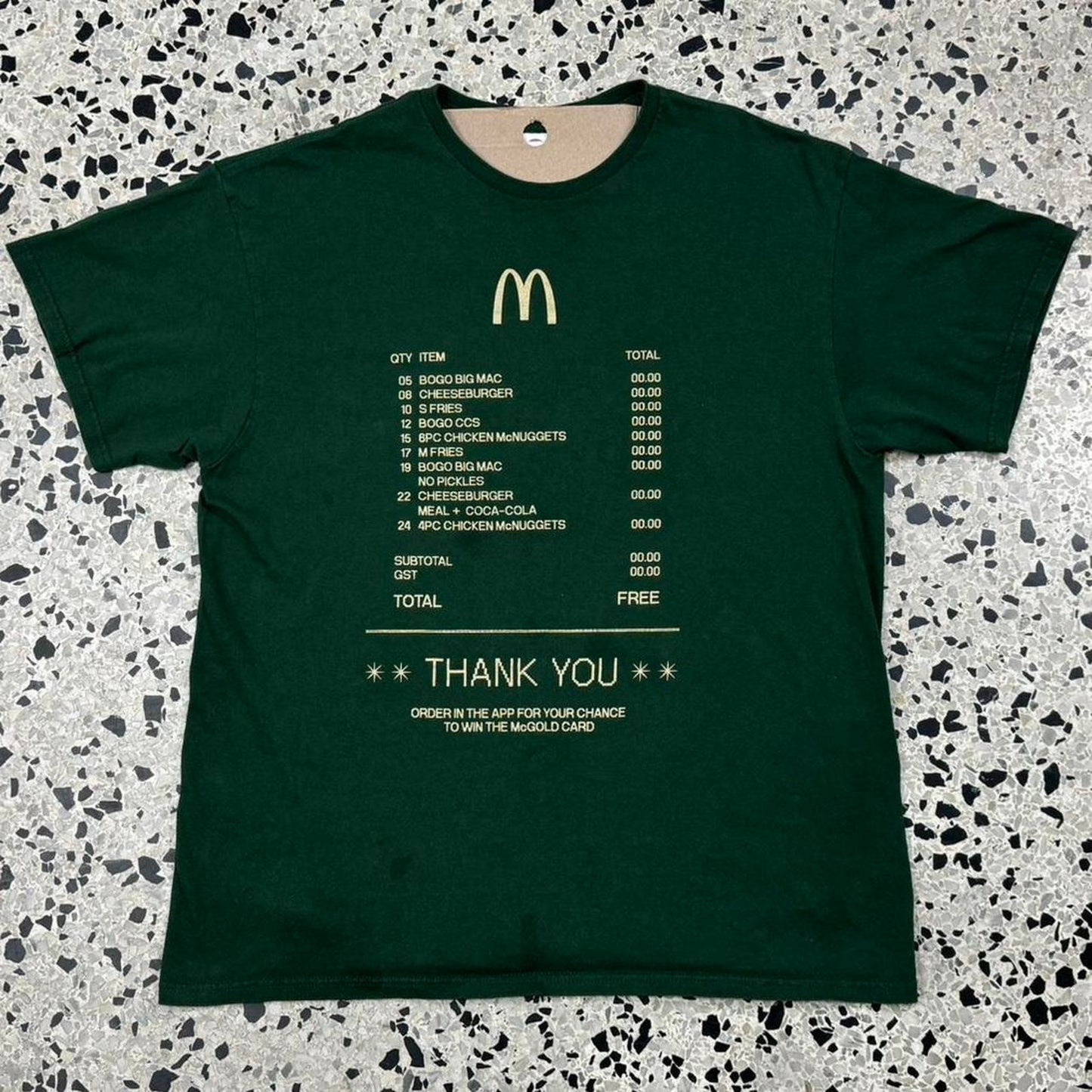 VINTAGE Y2K MCDONALDS FREE PROMO RECEIPT TEE: