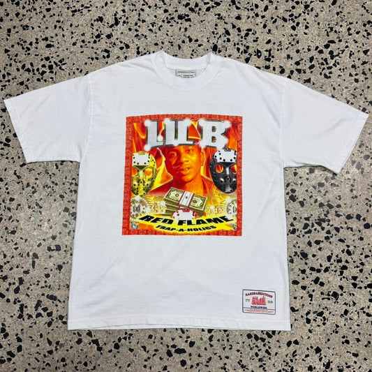 LIL B THE BASED GOD BASEDWORLD CLOTHING RED FLAME ALBUM COVER PROMO TEE: