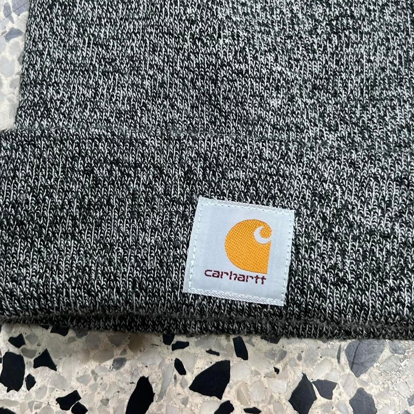 CARHARTT ESSENTIAL STATIC GRAY BEANIE: