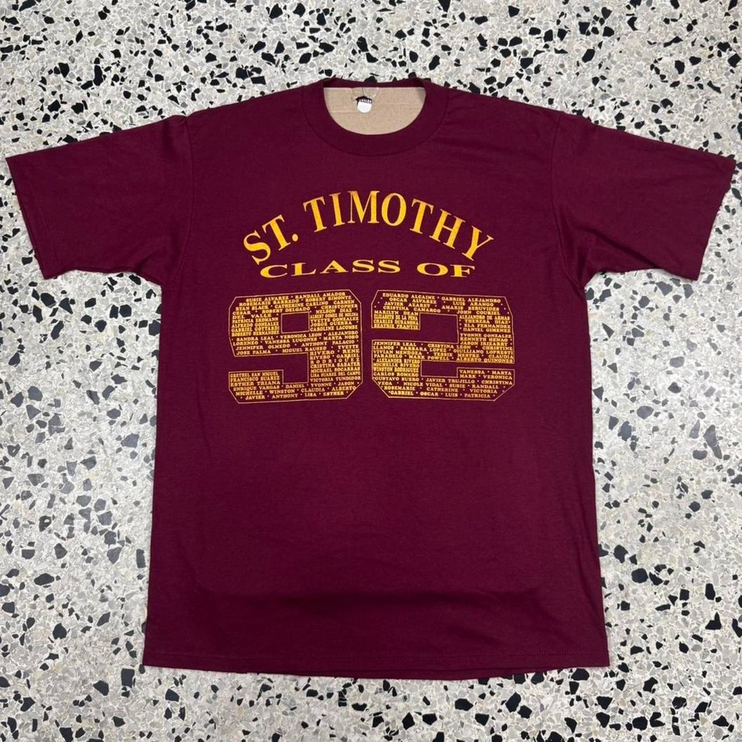 VINTAGE 90S SINGLE STITCH ST. TIMOTHY CLASS OF ’92 TEE: