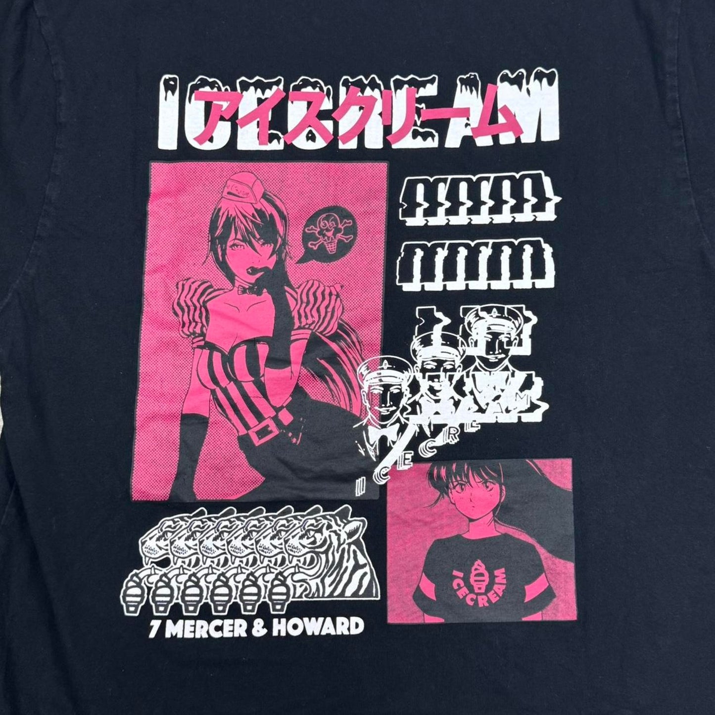 ICE CREAM JAPANESE LOGO ANIME GIRL GRAPHIC TEE: