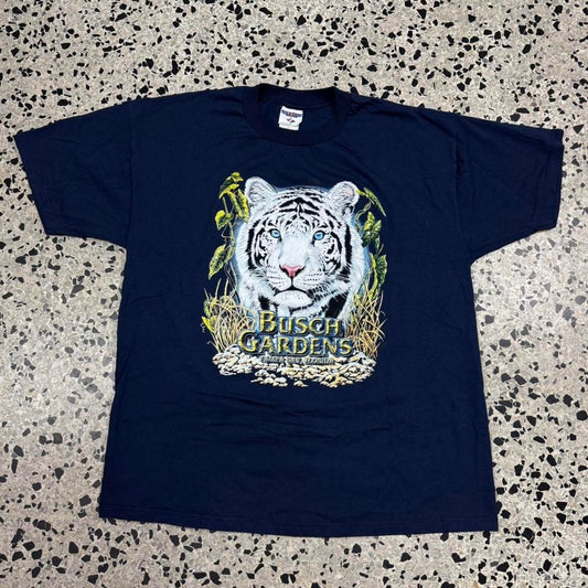 VINTAGE Y2K BUSCH GARDENS WHITE TIGER SOUVENIR TEE: