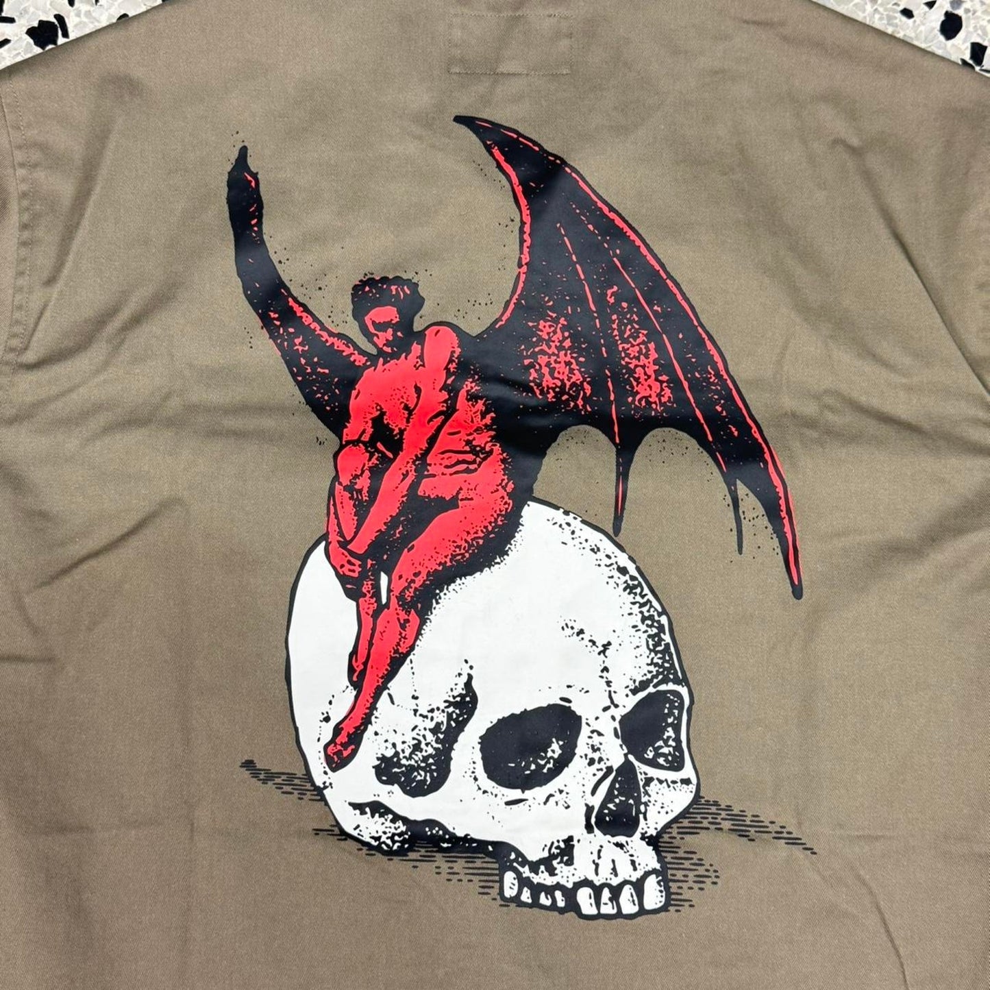 WELCOME SKATEBOARDS NEPHILIM ZIP UP TWILL WORK SHIRT: