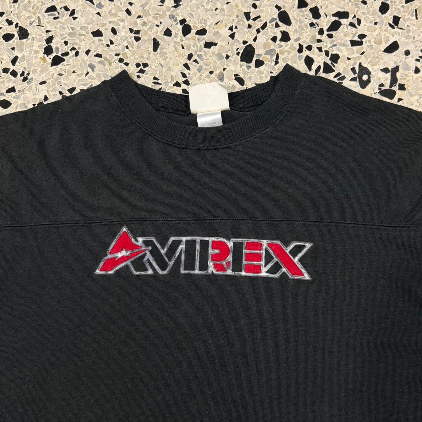 VINTAGE Y2K AVIREX LOGO THERMAL L/S TEE: