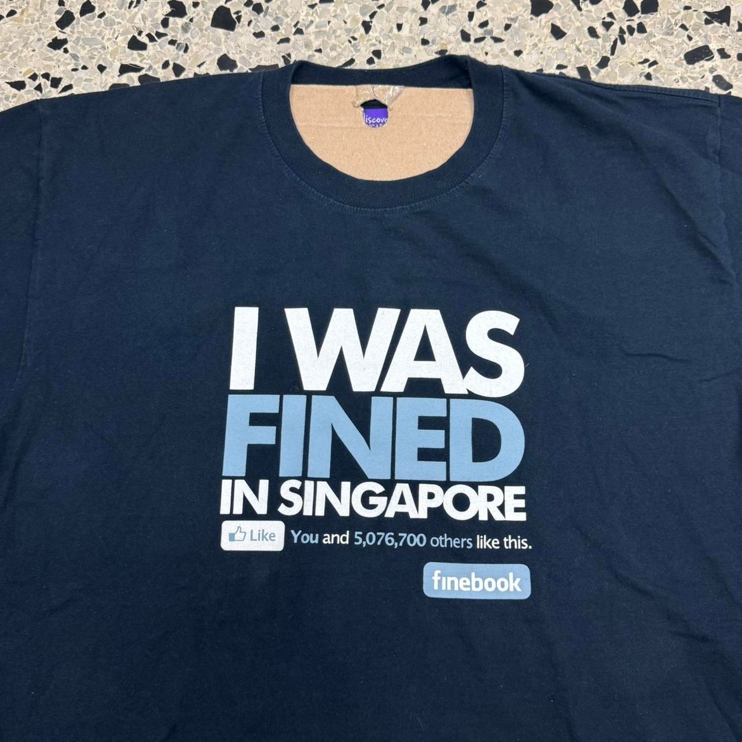 VINTAGE Y2K I WAS FINED IN SINGAPORE FINEBOOK FACEBOOK PARODY TEE: