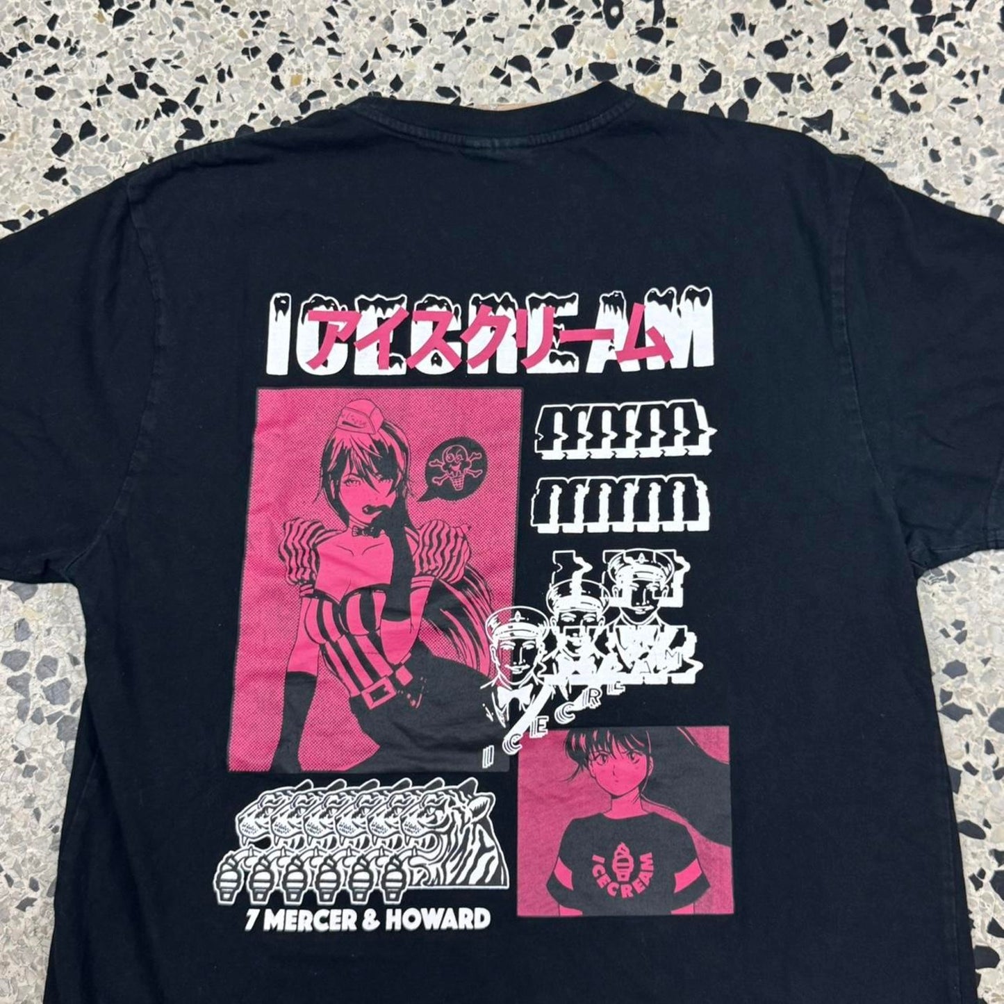 ICE CREAM JAPANESE LOGO ANIME GIRL GRAPHIC TEE:
