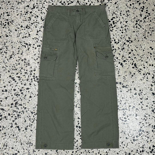 VINTAGE Y2K LUCKY BRAND UNISEX OLIVE CARGO PANTS: