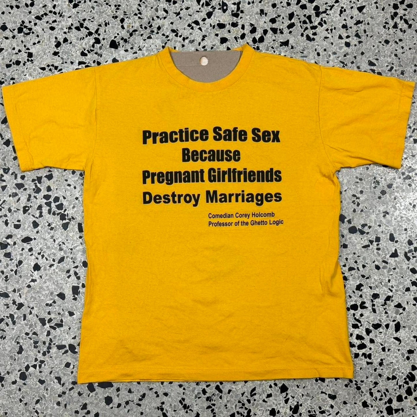 VINTAGE Y2K PRACTICE SAFE SEX PREGNANT GIRLFRIEND TEE: