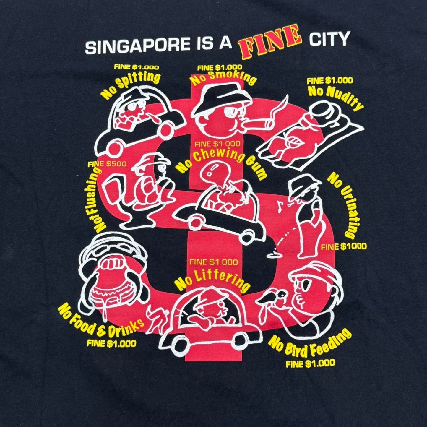 VINTAGE Y2K SINGAPORE IS A FINE CITY PARODY TEE: