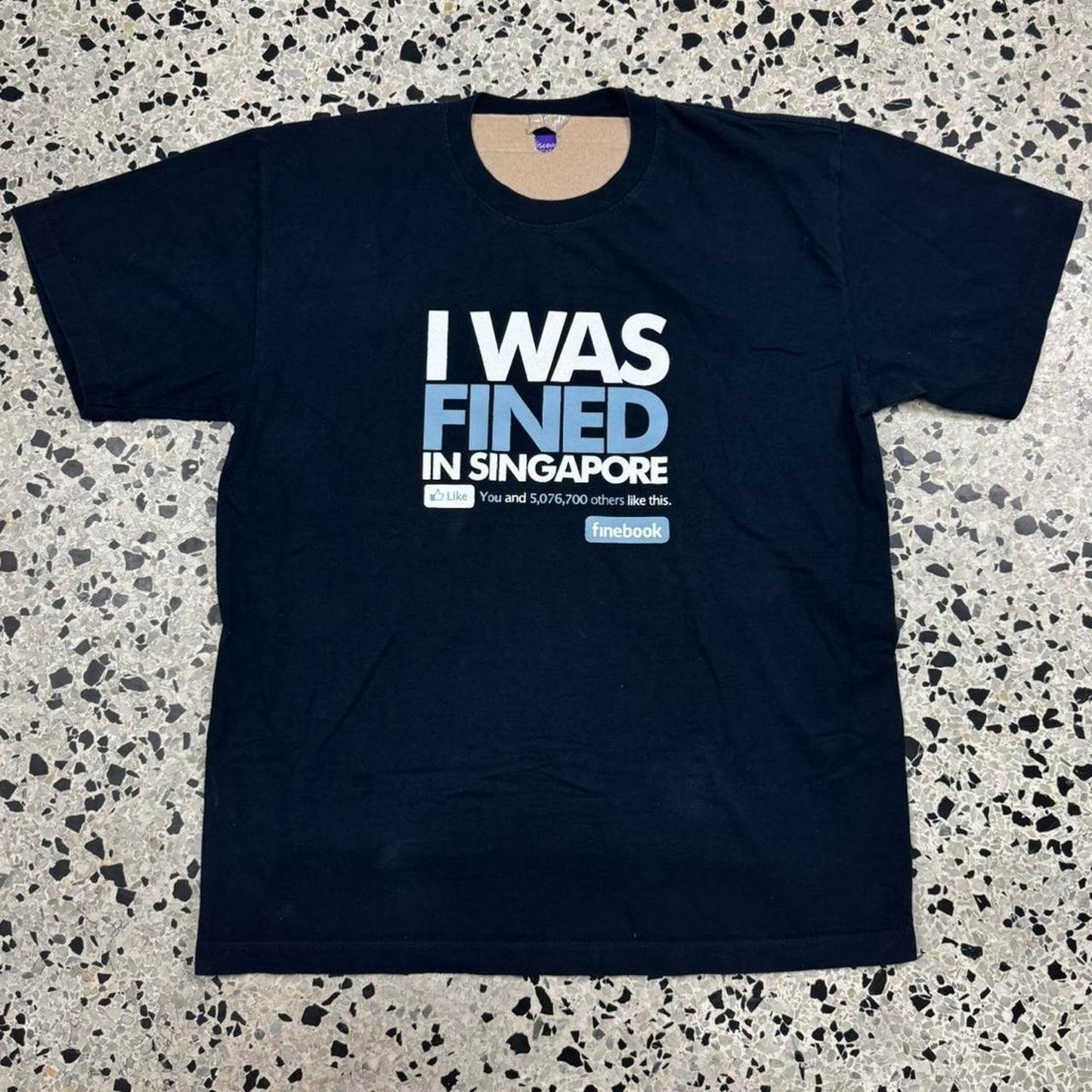 VINTAGE Y2K I WAS FINED IN SINGAPORE FINEBOOK FACEBOOK PARODY TEE: