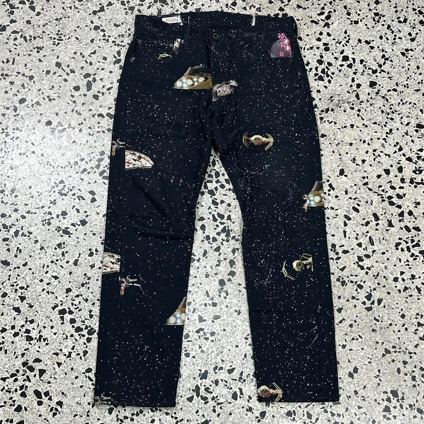 LEVIS X STAR WARS ALL OVER PRINT RECONSTRUCTED DENIM: