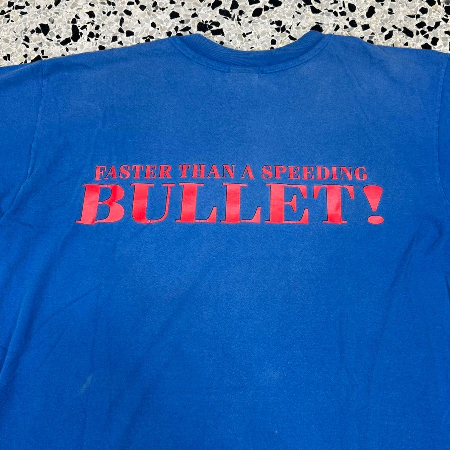 VINTAGE 90S SINGLE STITCH SUPERMAN DC COMICS SPEEDING BULLET TEE: