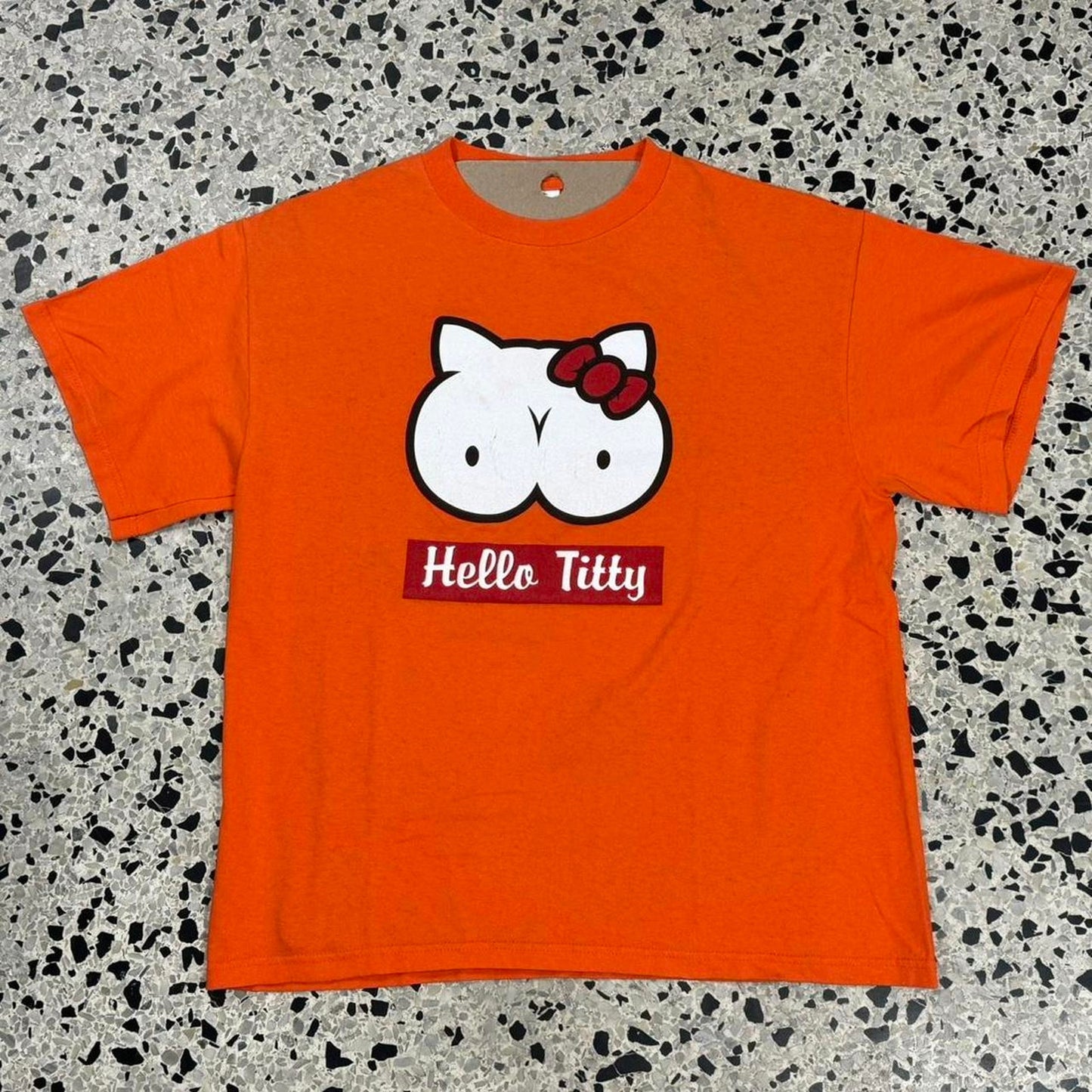 VINTAGE Y2K HELLO TITTY PARODY TEE: