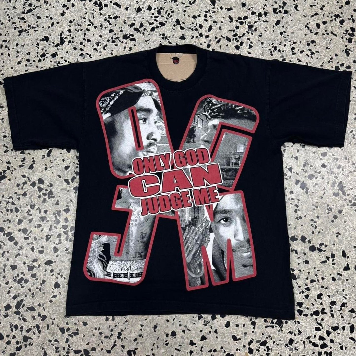VINTAGE Y2K TUPAC SHAKUR ONLY GOD CAN JUDGE ME MEMORIAL TEE: