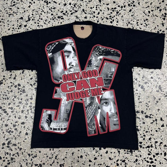 VINTAGE Y2K TUPAC SHAKUR ONLY GOD CAN JUDGE ME MEMORIAL TEE: