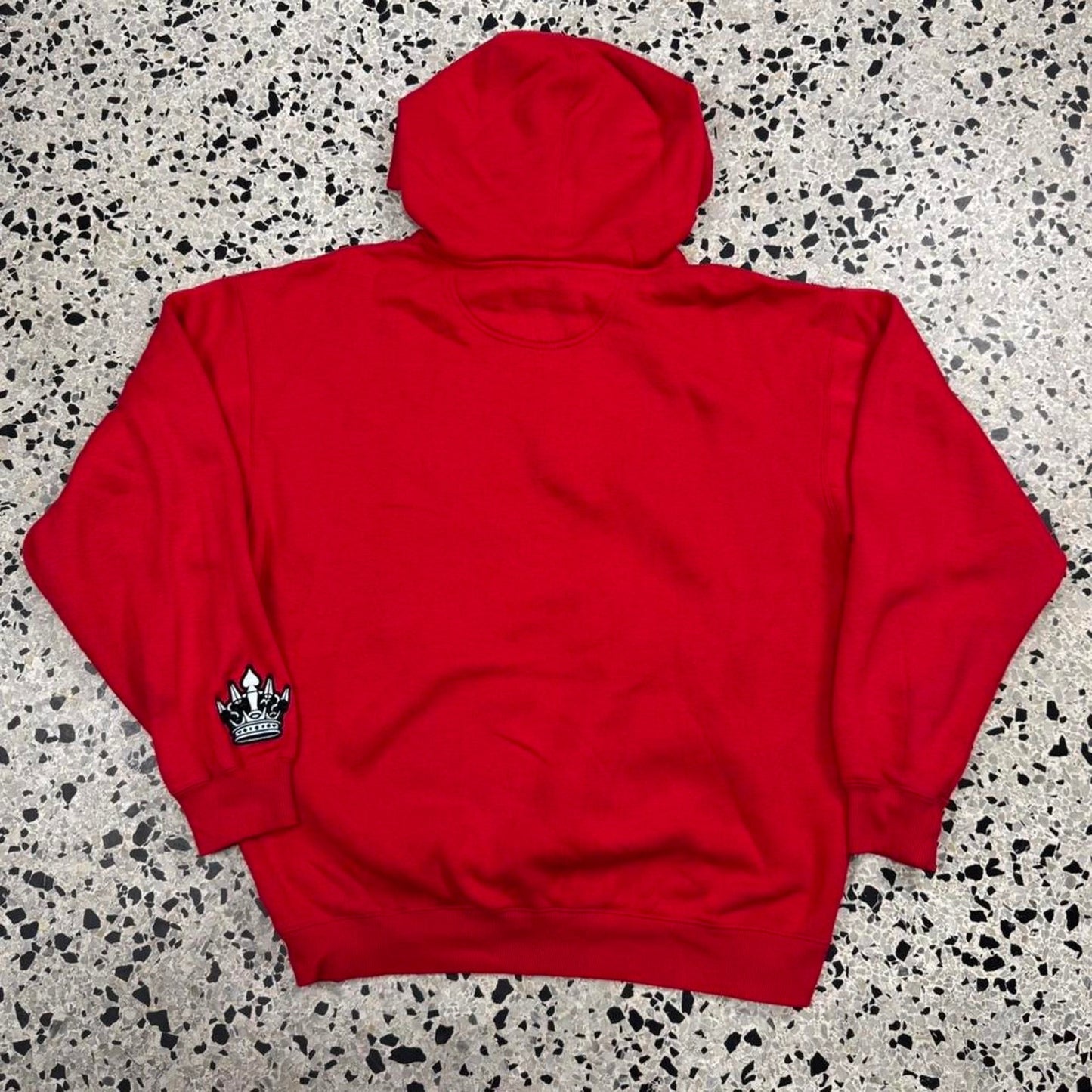 VINTAGE 90S Y2K JNCO JEANS CROWN REFLECTIVE RED HOODIE: