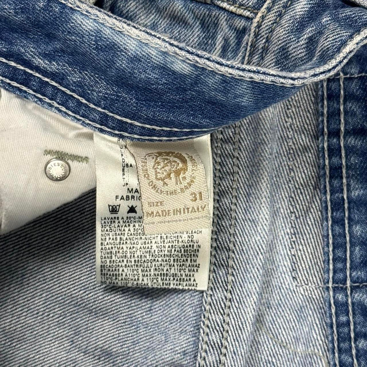 VINTAGE Y2K THRASHED DIESEL INDUSTRY LARKEE DENIM JEANS: