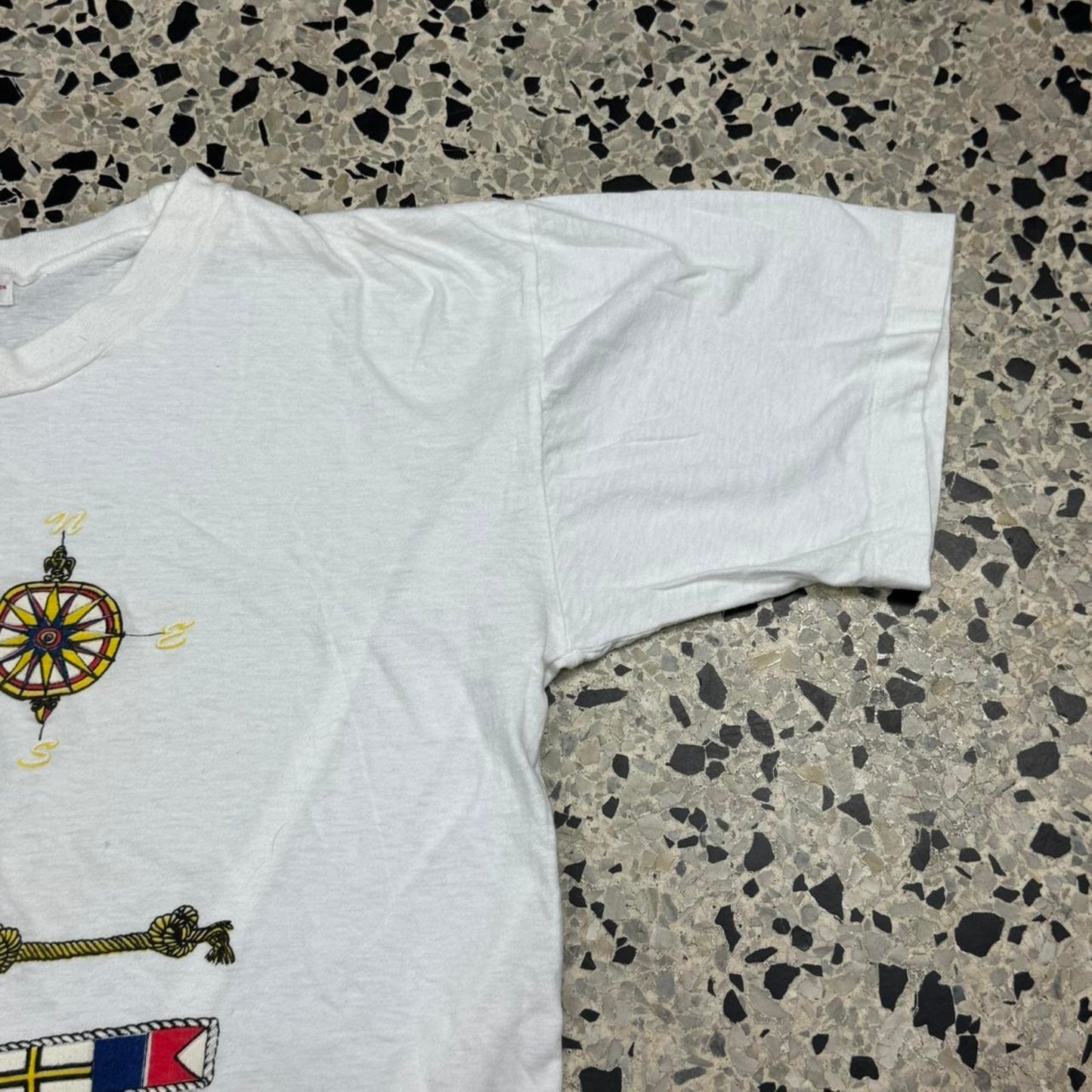 VINTAGE 90S SINGLE STITCH BAHAMAS NAUTICAL TOURIST TEE: