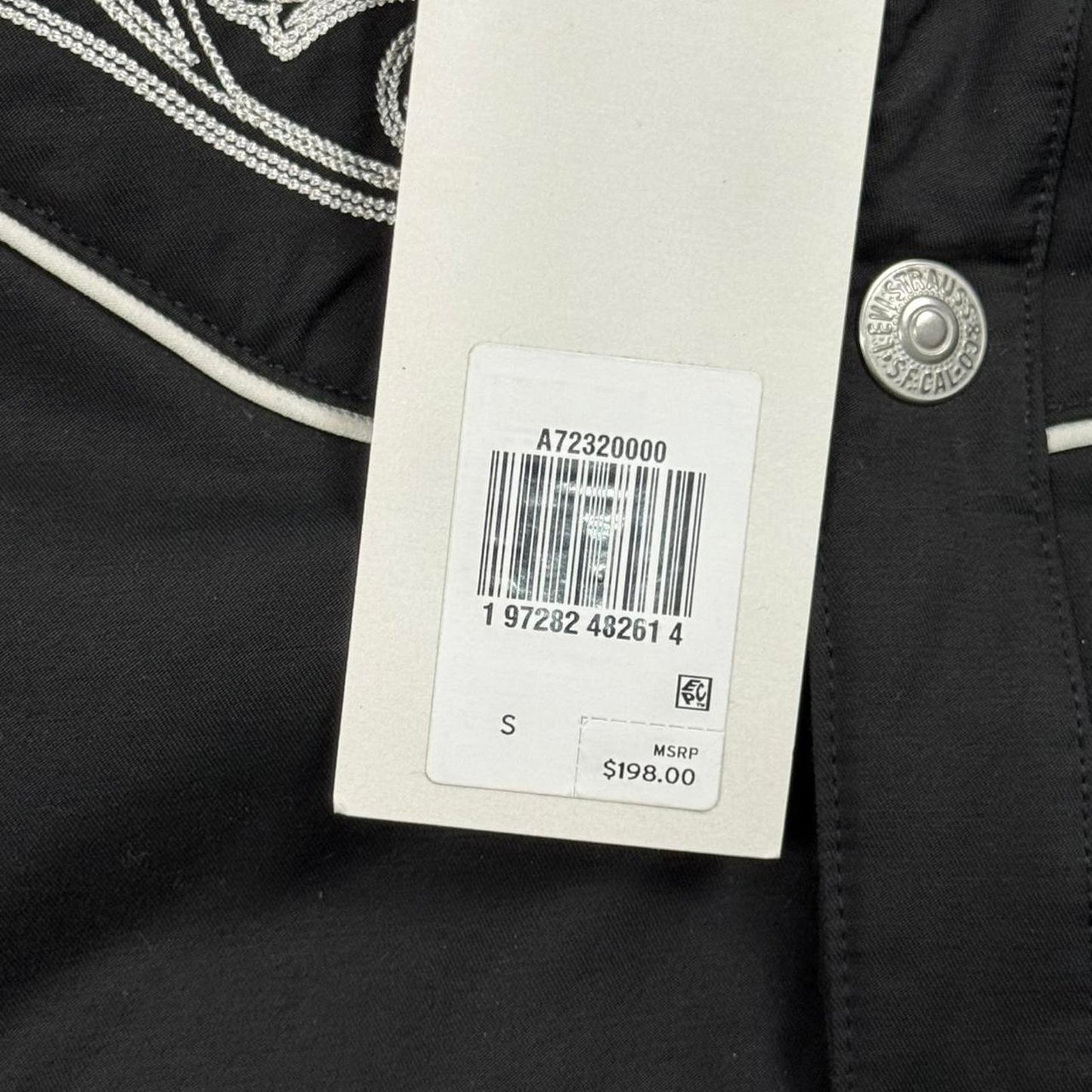 BNWT LEVIS WATER REPELLANT WESTERN EMBROIDERED SNAP-ON HEAVYWEIGHT JACKET: