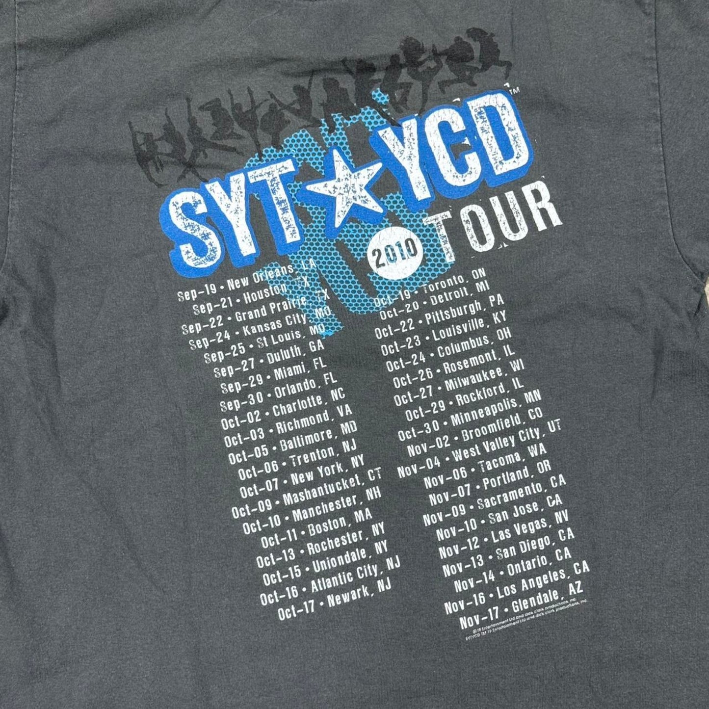 VINTAGE Y2K 2010 SO YOU THINK YOU CAN DANCE TOUR DOUBLE SIDED TEE: