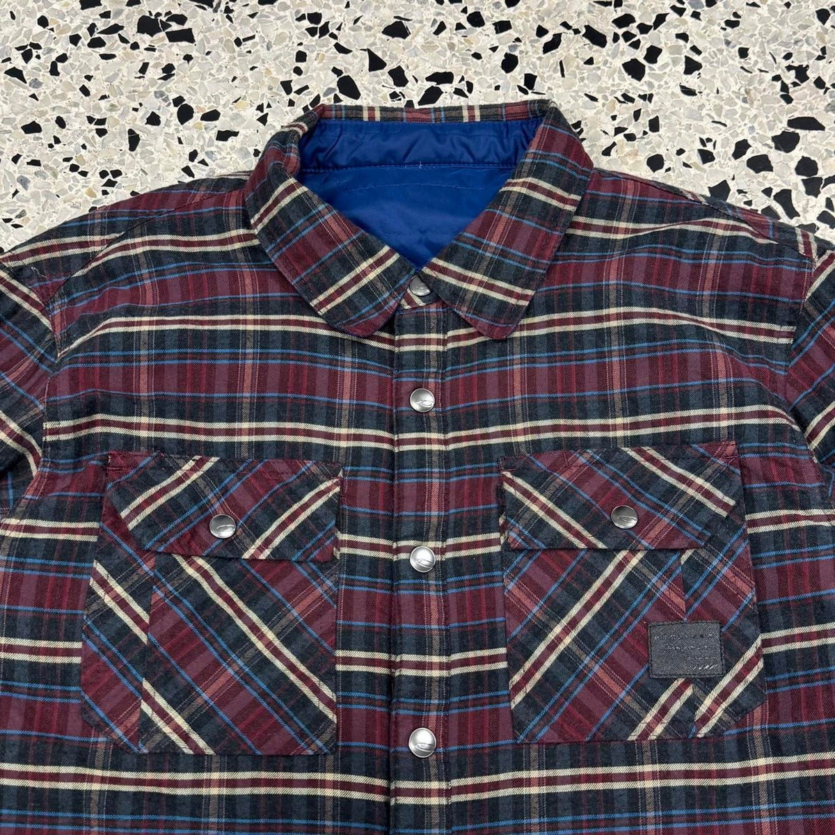 VINTAGE 90S Y2K OAKLEY REVERSIBLE FLANNEL OVERSHIRT JACKET: