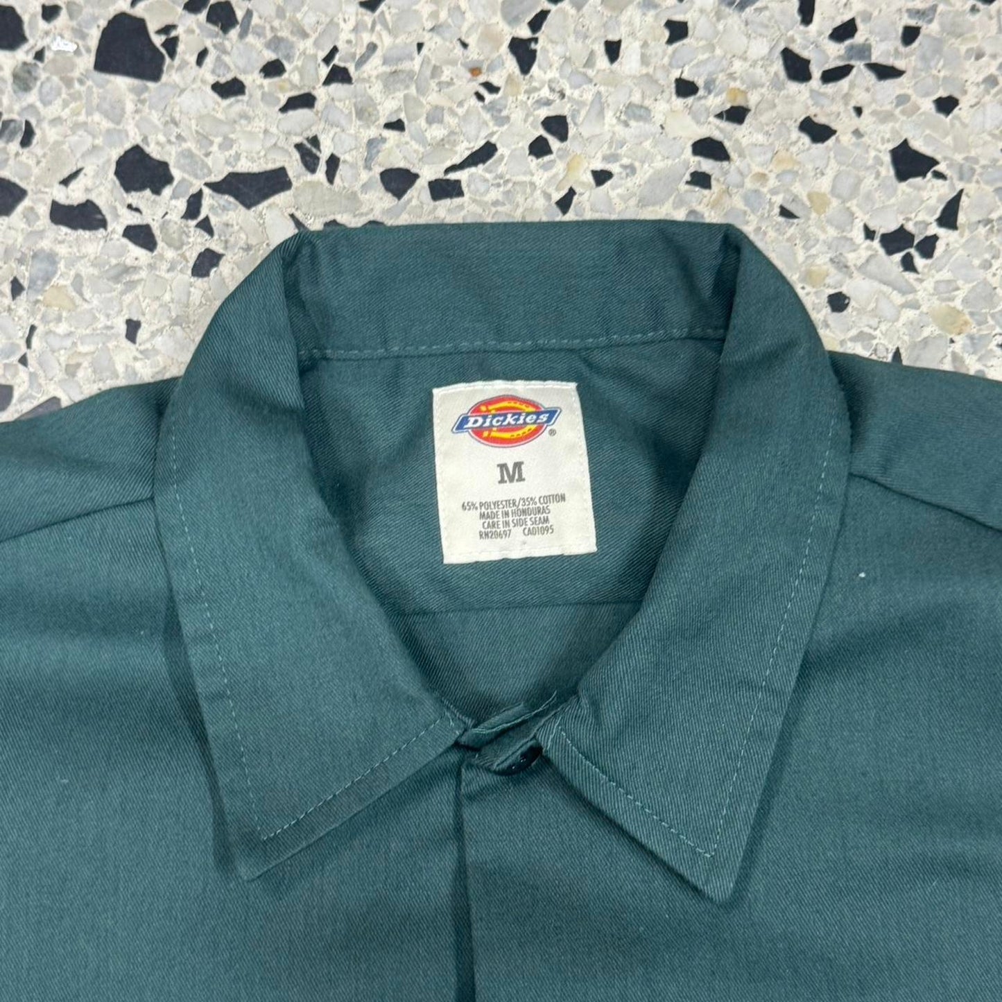 VINTAGE Y2K DICKIES ESSENTIAL HUNTER GREEN WORK SHIRT: