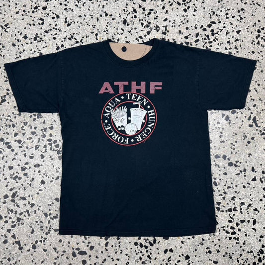 VINTAGE Y2K ADULT SWIM ATHF AQUA TEEN HUNGER FORCE PROMO TEE: