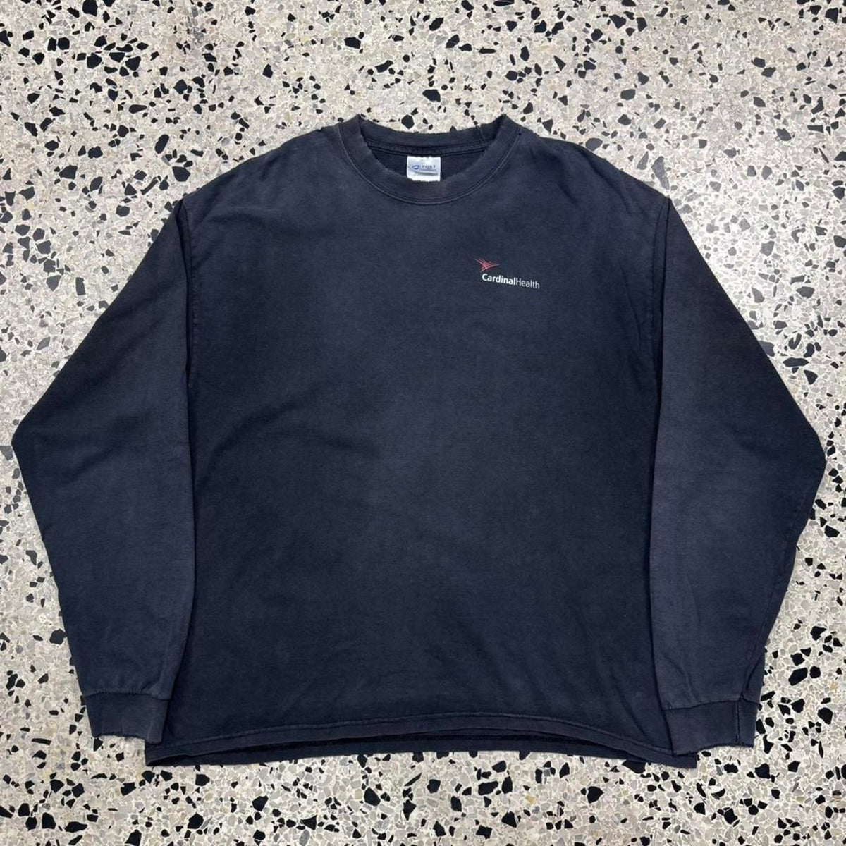 VINTAGE Y2K THRASHED CARDINAL HEALTH PROMO LONGSLEEVE TEE: