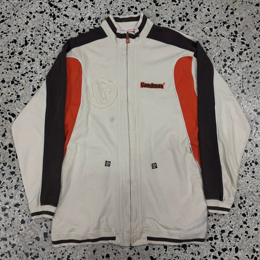 VINTAGE Y2K YARDMAN REGISTERED TRADEMARK COLORBLOCK TRACK JACKET: