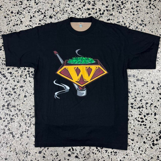 VINTAGE Y2K WEEDMAN MAN OF HEMP SUPERHERO PARODY TEE: