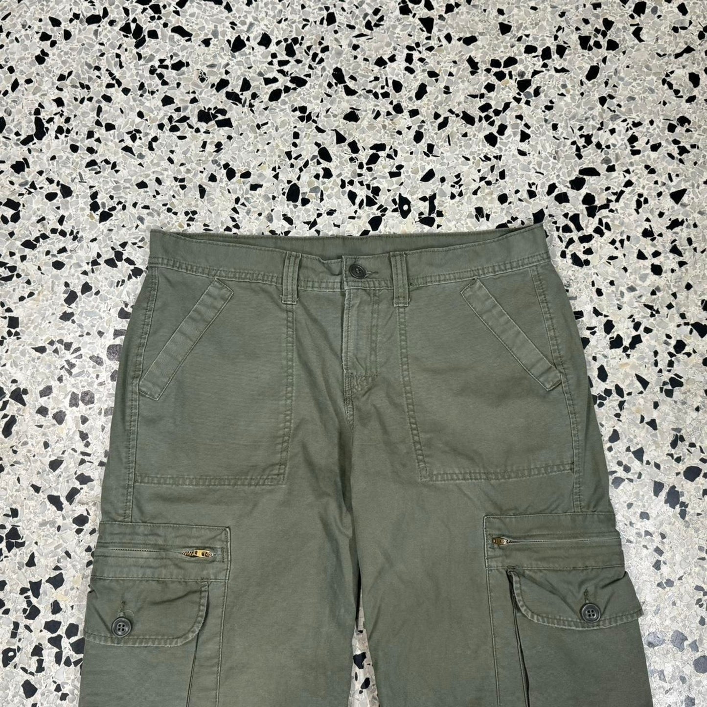 VINTAGE Y2K LUCKY BRAND UNISEX OLIVE CARGO PANTS: