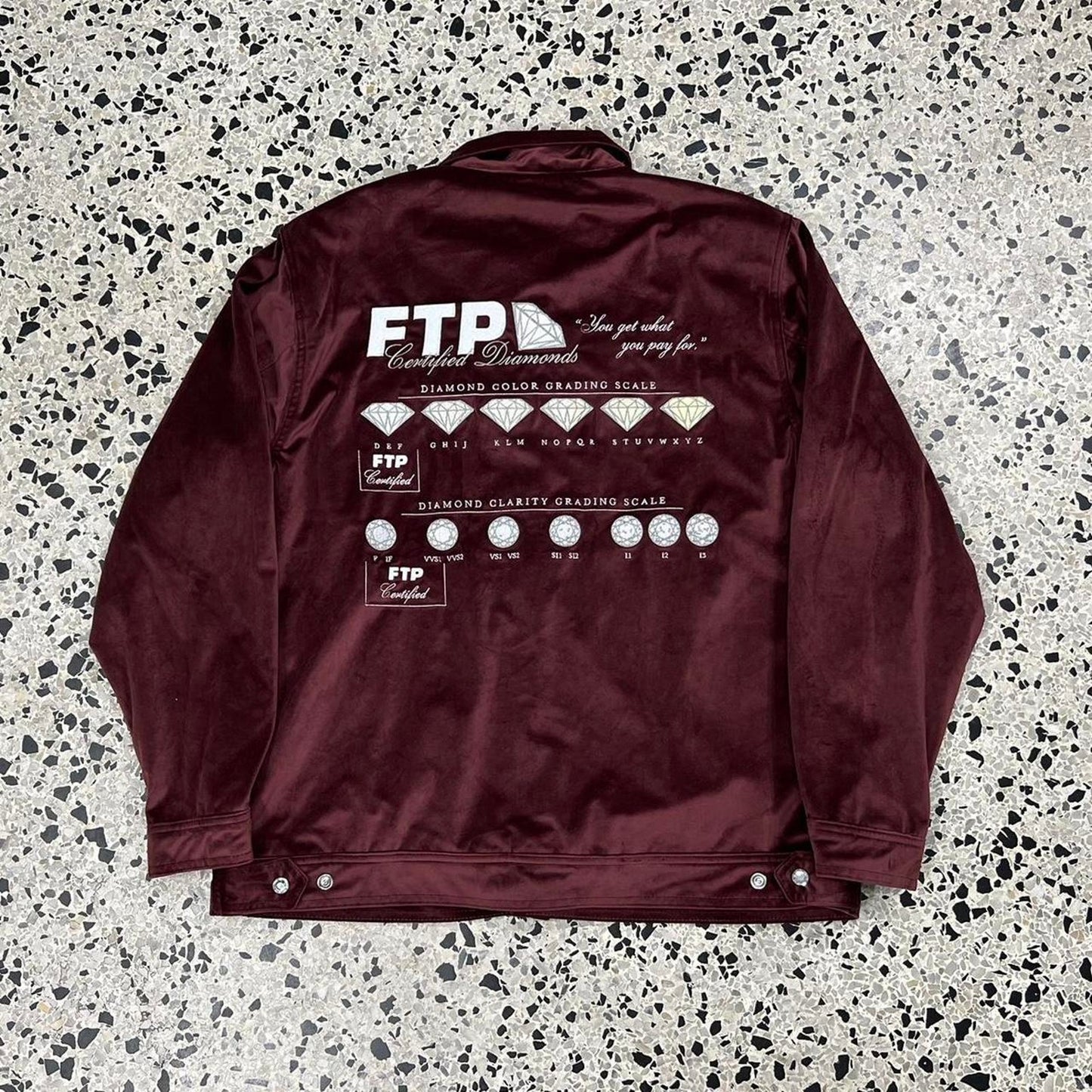 BNWT FTP MAROON CERTIFIED DIAMONDS COACH JACKET: