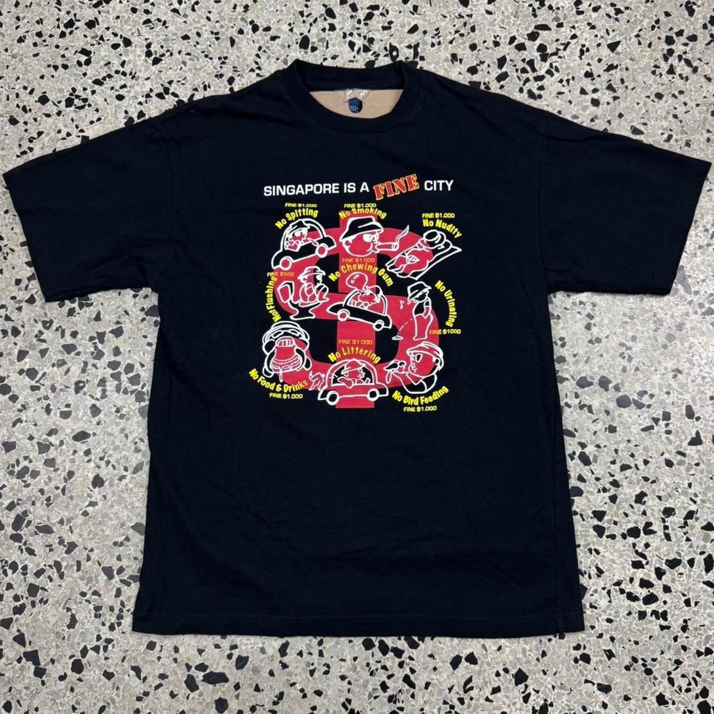VINTAGE Y2K SINGAPORE IS A FINE CITY PARODY TEE: