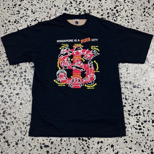 VINTAGE Y2K SINGAPORE IS A FINE CITY PARODY TEE: