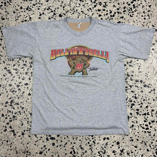 VINTAGE Y2K UNIVERSITY OF MARYLAND HELL IN A SHELL TUSTEDO THE TERRAPIN TEE: