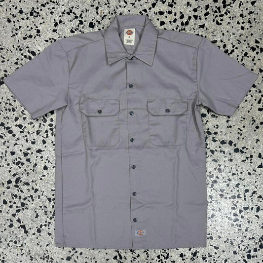 VINTAGE Y2K DICKIES ESSENTIAL SILVER GRAY WORK SHIRT: