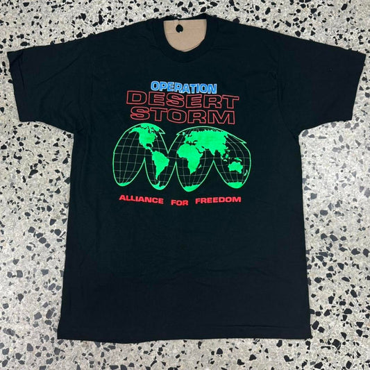 VINTAGE 90S SINGLE STITCH OPERATION DESERT STORM ALLIANCE FOR FREEDOM TEE: