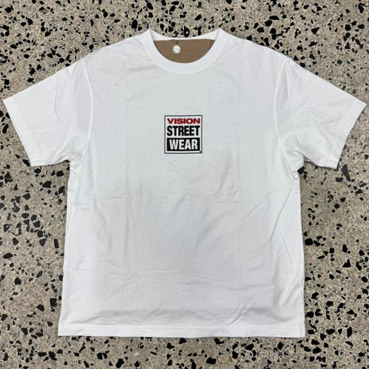VINTAGE Y2K VISION STREETWEAR SQUARE BOX LOGO ESSENTIAL TEE: