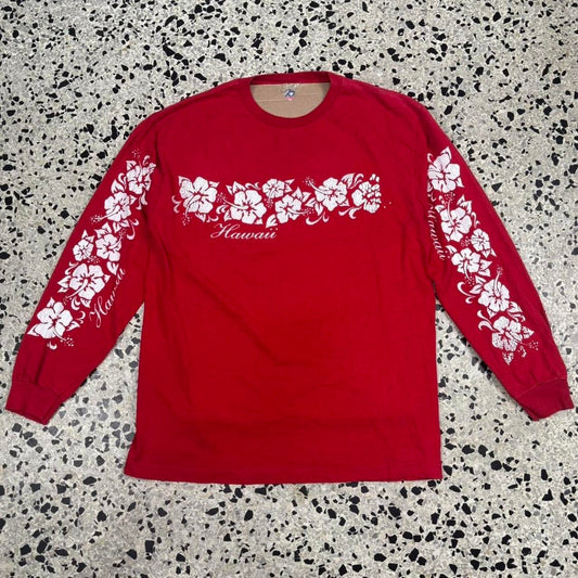 VINTAGE Y2K HAWAII FLORAL PRINT LONGSLEEVE W/ SLEEVE HITS:
