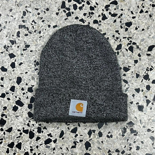 CARHARTT ESSENTIAL STATIC GRAY BEANIE: