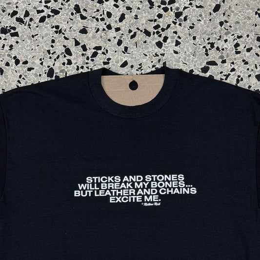 VINTAGE 90S SINGLE STITCH STICKS AND STONES WILL BREAK MY BONES TEE:
