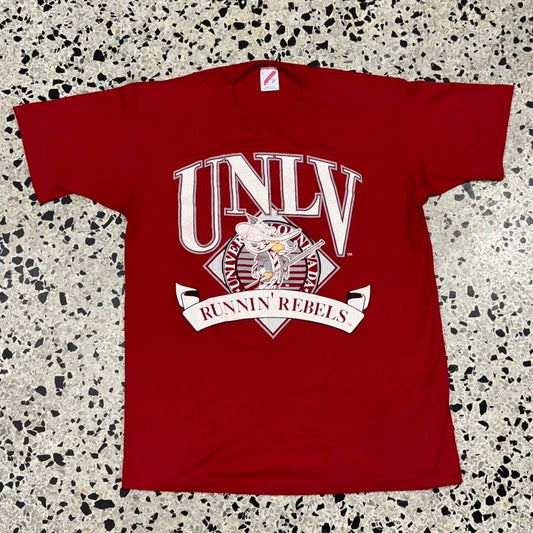 VINTAGE 90S SINGLE STITCH UNIVERSITY OF NEVADA UNLV RUNNIN’ REBELS TEE: