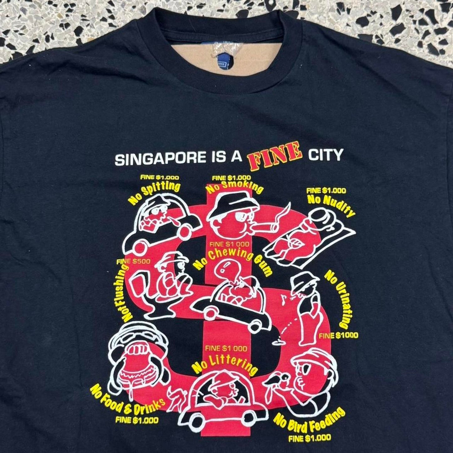 VINTAGE Y2K SINGAPORE IS A FINE CITY PARODY TEE: