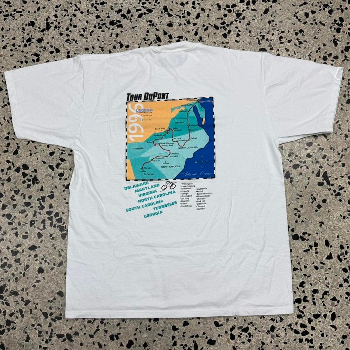 VINTAGE 90S TOUR DUPONT 1996 LEGEND ROAD RACE SPONSOR TEE: