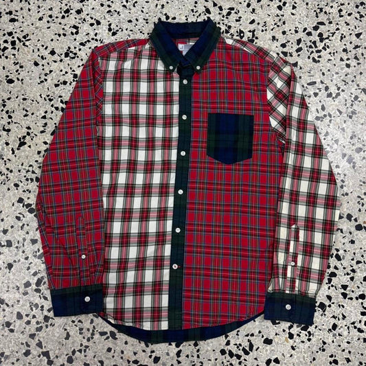 VINTAGE Y2K JCPENNEY PATCHWORK PLAID FLANNEL SHIRT: